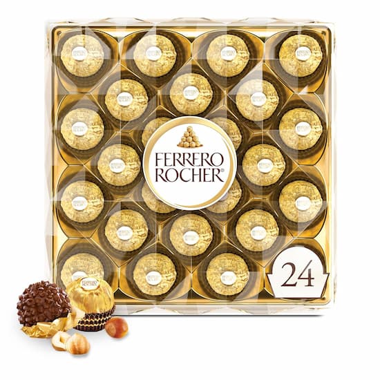 Ferrero Rocher, 24 Count, Gourmet Milk Chocolate Hazelnut,