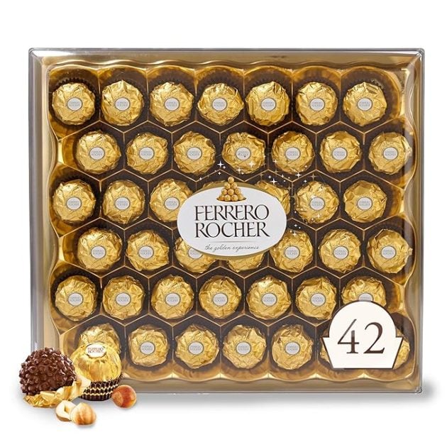 Ferrero Rocher, 42 Count, Gourmet Milk Chocolate Hazelnut