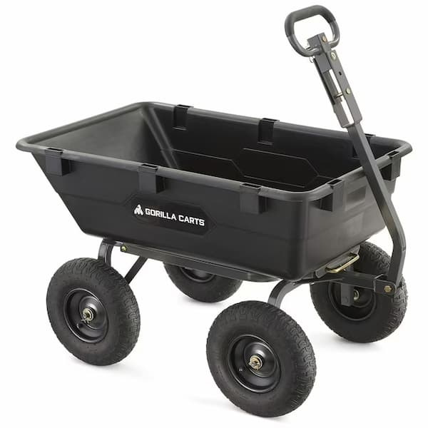 Gorilla Carts 6 cu ft Heavy Duty Poly Dump Cart with Steel Frame