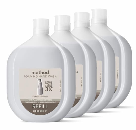 Method Foaming Hand Soap Refill, Violet + Lavender 4-Pack