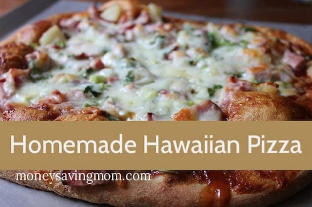 homemade hawaiian pizza